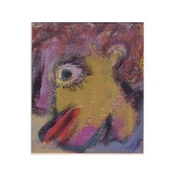 Folk & Outsider Art Cher Shaffer, PORTRAIT, color pastel on paper, 4 x 3 1/2", signed lower right...