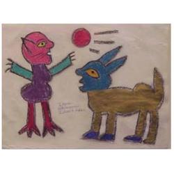 Folk & Outsider Art Cher Shaffer, I NEVER METAMORPHOSIS I DIDN'T LIKE, color pastel on paper, 18...