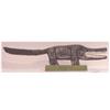 Image 1 : Folk & Outsider Art Elijah Pierce, ALLIGATOR, 1980, hand painted carved wood sculpture, signed an...