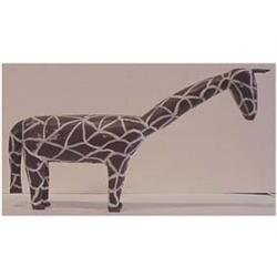 Folk & Outsider Art Garland & Minnie Adkins, GIRAFFE, 1989, hand painted carved wood sculpture, s...