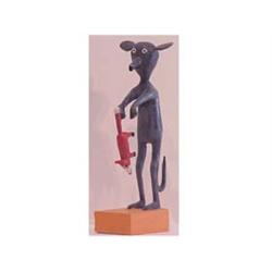 Folk & Outsider Art Garland & Minnie Adkins, THE BIG CHEESE, 1990, hand painted carved wood sculp...