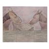 Image 1 : Folk & Outsider Art James, TWO HORSES MEET, ink & color pastel on paper, 13 1/2 x 16 1/2", framed...