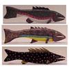 Image 1 : Folk & Outsider Art Jim Lewis, TROUT, 1991, three hand painted carved wood sculpture with metal a...