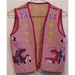 Folk & Outsider Art Randy Lee White, VEST, a beaded front vest, with the artist's name woven in t...