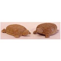 Folk & Outsider Art Reverend Herman Lee Hayes, TURTLES, 1982-1983, a pair of carved wood turtles,...