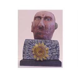 Folk & Outsider Art VVG INC., VINCENT SAVES, 1987, hand painted carved wood sculpture, signed and...