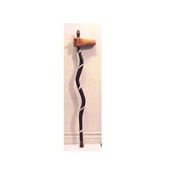 Folk & Outsider Art H. B Brown, BLACK SNAKE WITH HUMAN HAND, a 39" walking stick, signed and date...
