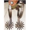Image 1 : Early Rocky Mountain Spurs Single Mounted  with some silver missing but very nice pair of large rowe
