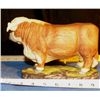 Image 2 : Polled Herford Statue Ceramic Whiteface Bull with Glass Eyes approx 9" x 6"