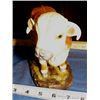 Image 3 : Polled Herford Statue Ceramic Whiteface Bull with Glass Eyes approx 9" x 6"