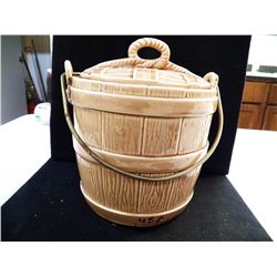 Barrel Cookie Jar by USA approx 8" x 8"