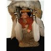 Image 1 : Indian Cradle with Indian Porcelain Papoose Doll Made by Kathryn J. Minton Kathryn J. Minton lived i
