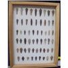 Image 1 : 57 Arrow Points Framed Nice Collection of Arrowheads Framed approx. 57