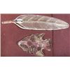 Image 2 : Onida Glass Feather & Arrowhead Two Decorative Pieces made by Onida Glass Feather 9 1/2" Long & a La