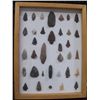Image 1 : 35 Arrowheads Framed Very Nice Collection Framed Arrowheads