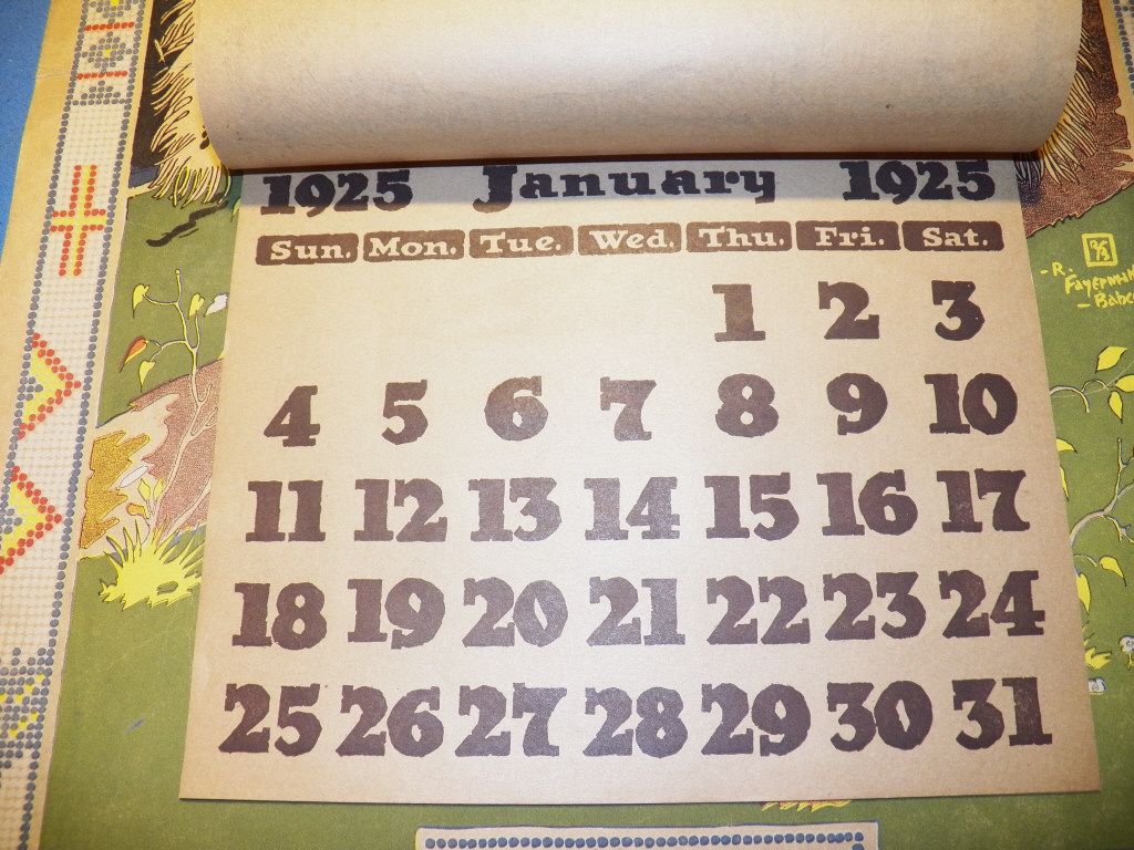 1925 Advertising Calendar Mosinee Paper Supply Calendar complete very