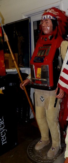 Slot Machine With Indian In Full Headdress Slot Machine With Indian In Full Headdress