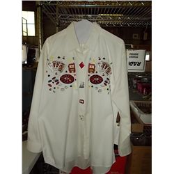 100% Cotton L/XT LG Embroidered Gamblers Shirt