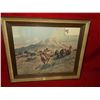 Image 1 : 1960'S Signed Lloyd Harting Buffalo Hunt Print