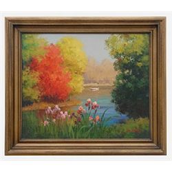 "SPRING POND" - ORIGINAL OIL ON CANVAS - MINT