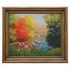 Image 1 : "SPRING POND" - ORIGINAL OIL ON CANVAS - MINT
