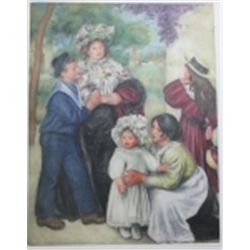 RENOIR  HAND COLORED ETCHING