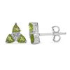 Image 1 : PERIDOT & WHITE TOPAZ STERLING EARRINGS