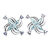 Image 1 : BLUE TOPAZ & TANZANITE STERLING EARRINGS