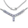Image 1 : TANZANITE & WHITE DIAMOND STERLING PENDANT