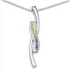 Image 1 : BLUE & YELLOW SAPPHIRE STERLING PENDANT