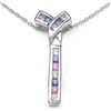 Image 1 : MULTI SAPPHIRE STERLING PENDANT