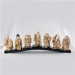 SEVEN CHINESE IMMORTALS - HAND CARVED