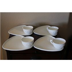 VINTAGE MILK GLASS TEA SERVICE - INDIANAN GLASS