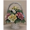 Image 1 : ITALIAN PORCELAIN FLOWER BASKET SCULPTURE
