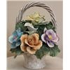 Image 2 : ITALIAN PORCELAIN FLOWER BASKET SCULPTURE