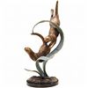 Image 1 : DIVING OTTERS BRONZE SCULPTURE