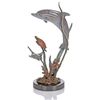 Image 1 : BRONZE DOLPHIN & TURTLE SCULPTURE
