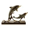Image 1 : DOUBLE DOLPHIN BRONZE SCULPTURE