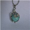 Image 1 : BLUE TURQUOISE FLORAL NECKLACE; STONE-TURQUISE; METAL-S