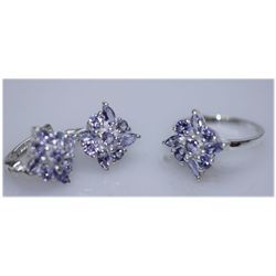 32.36CTW TANZANITE RING .925 STERLING SILVER