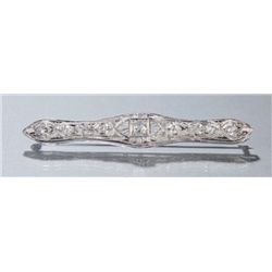 19th c. platinum bar pin with diamonds