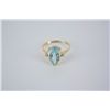 Image 1 : Blue topaz teardrop ring with diamonds.