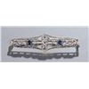 Image 1 : 14KT filigree bar pin with diamond.
