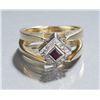 Image 1 : Reversible gold ring with diamonds & ruby.