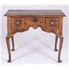 Image 1 : Queen Anne walnut three drawer table.