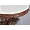 Image 2 : Carved walnut German marble top table, 19thc.