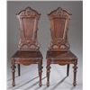 Image 1 : 2 walnut Renaissance Revival cathedral chairs.