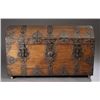 Image 1 : Danish oak trunk with scrolling metal motif.
