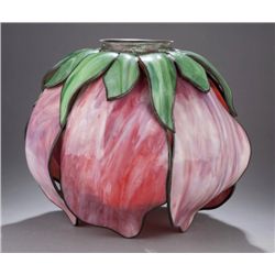 Handel art nouveau pink flower lampshade.