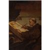 Image 2 : 19th c. oil on canvas of monk writing, A. Lowrie.
